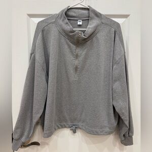 Old Navy Half-Zip Sweatshirt in Light Heather Gray Size L
